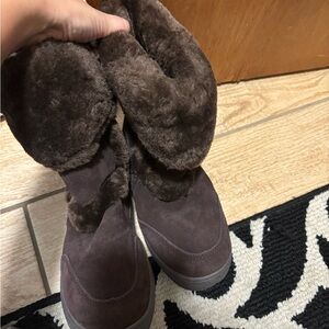 Style & Co. Dark Brown Fur Ankle Boots